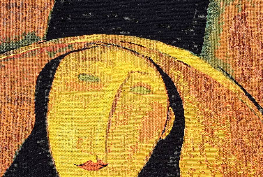 Jeanne Hébuterne (Modigliani) Fundas de cojín Obras Maestras - Mille Fleurs Tapestries