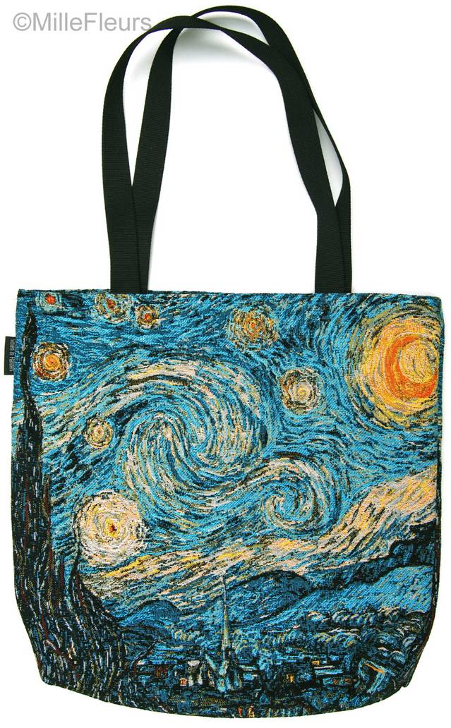 The Starry Night (Van Gogh) Tote Bags Vincent Van Gogh - Mille Fleurs Tapestries