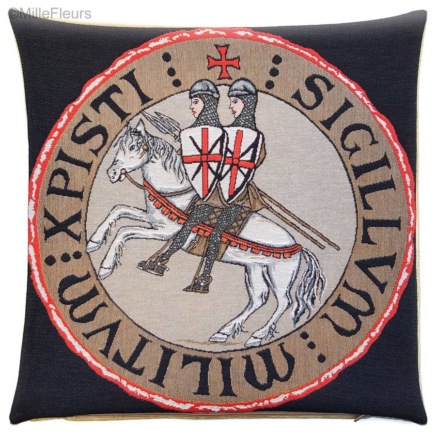Knights Templar Seal Tapestry cushions Medieval - Mille Fleurs Tapestries