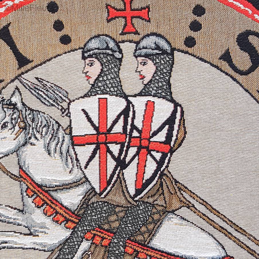 Sceaux des Chevaliers du Temple Housses de coussin Médiéval - Mille Fleurs Tapestries