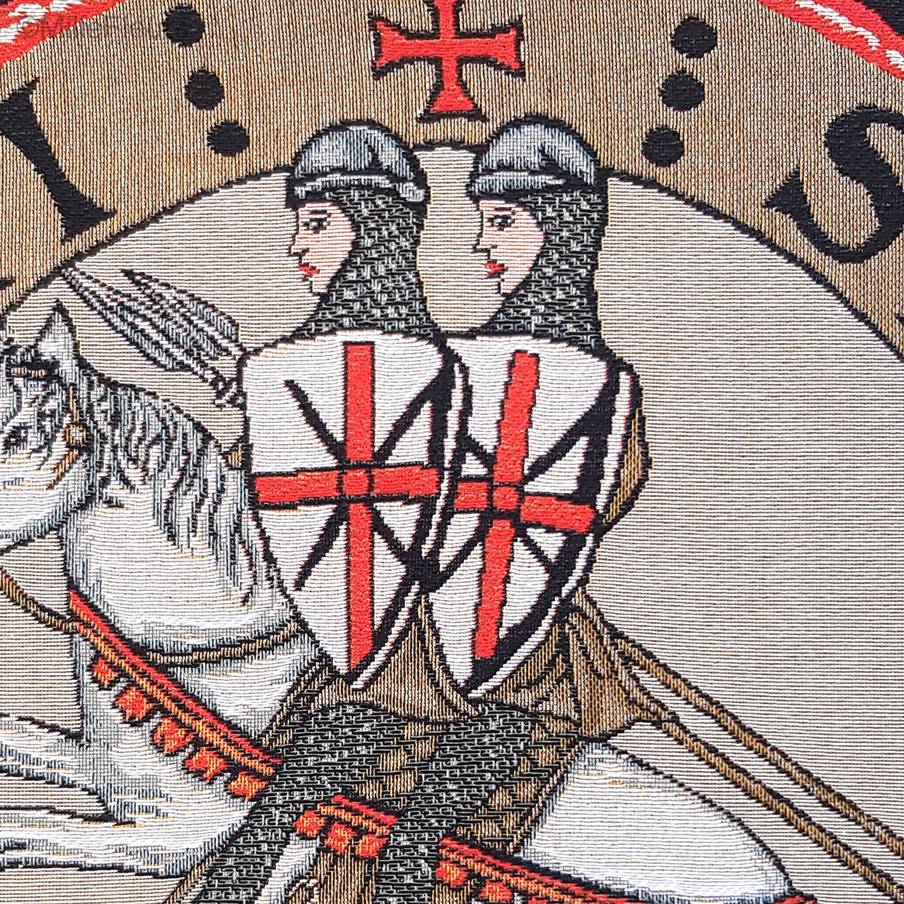 Knights Templar Seal Tapestry cushions Medieval - Mille Fleurs Tapestries