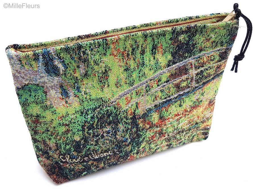 Japanese Bridge (Monet) Make-up Bags Zipper Pouches - Mille Fleurs Tapestries