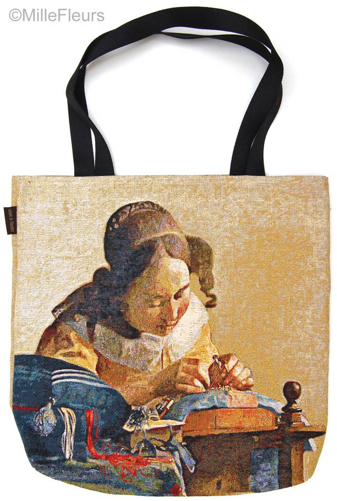 The Lacemaker (Vermeer) Tote Bags *** CLEARENCE SALES *** - Mille Fleurs Tapestries