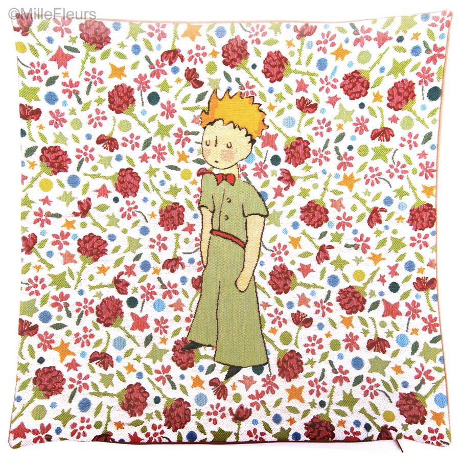 Le Petit Prince sur des fleurs (Antoine de Saint-Exupéry) Housses de coussin Le Petit Prince - Mille Fleurs Tapestries