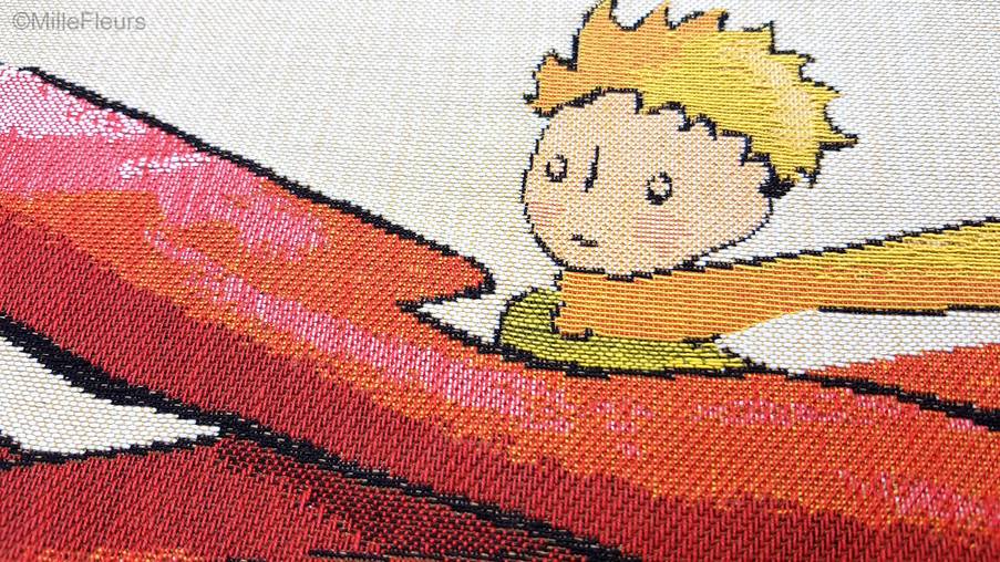 Le Petit Prince dans l'avion (Antoine de Saint-Exupéry) Housses de coussin Le Petit Prince - Mille Fleurs Tapestries