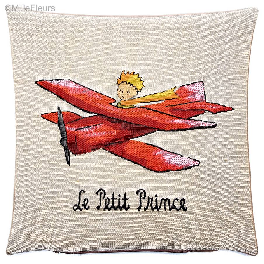 Le Petit Prince dans l'avion (Antoine de Saint-Exupéry) Housses de coussin Le Petit Prince - Mille Fleurs Tapestries