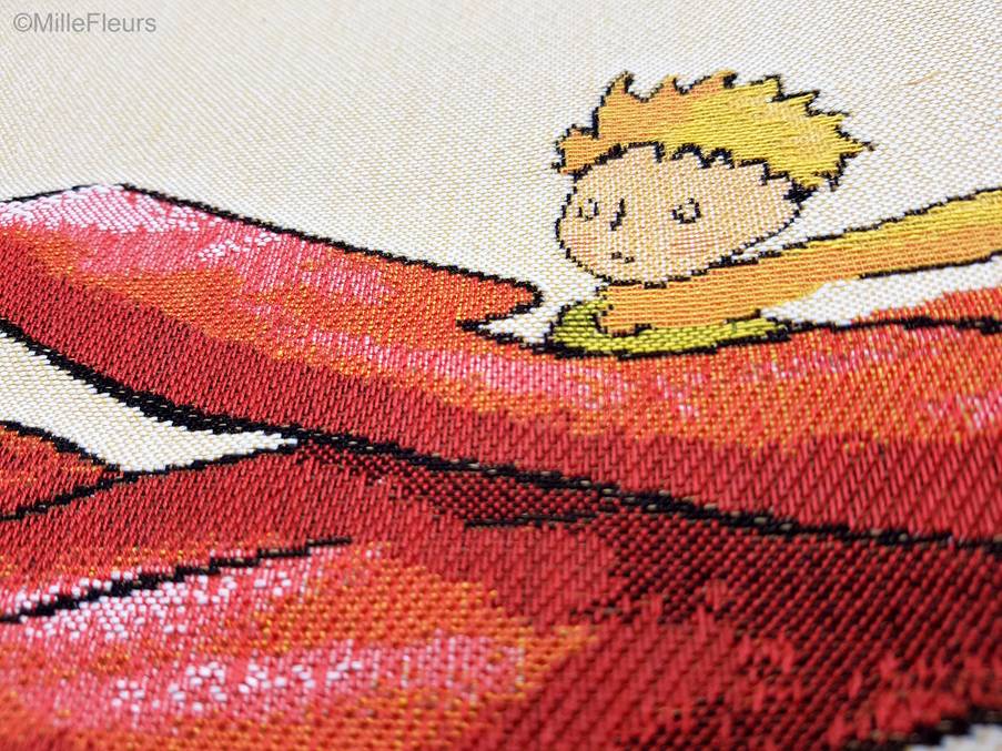 Le Petit Prince dans l'avion (Antoine de Saint-Exupéry) Housses de coussin Le Petit Prince - Mille Fleurs Tapestries