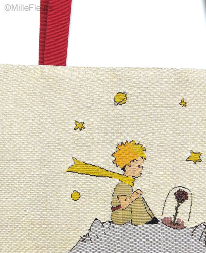 The Little Prince with a rose Tote Bags The Little Prince - Mille Fleurs Tapestries