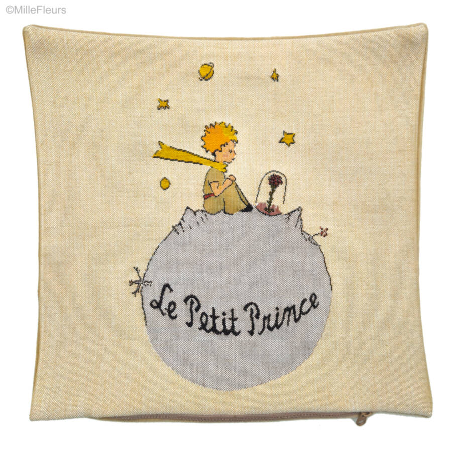 The Little Prince with a rose Tapestry cushions The Little Prince - Mille Fleurs Tapestries
