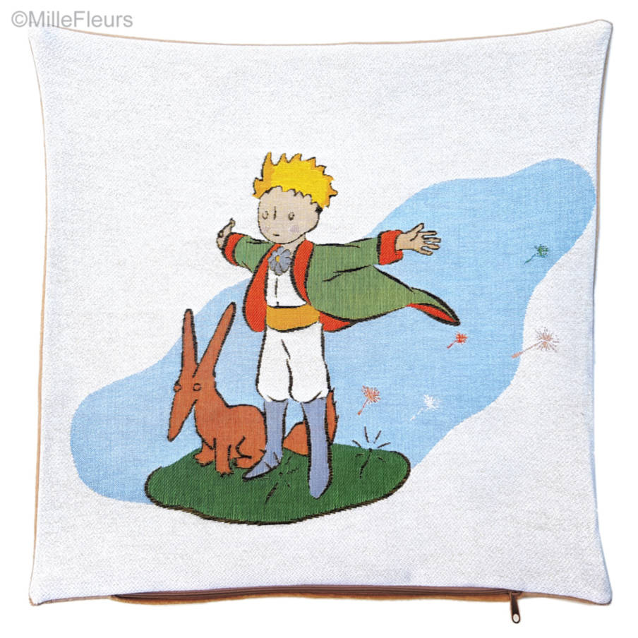 Le Petit Prince avec renard (Antoine de Saint-Exupéry) Housses de coussin Le Petit Prince - Mille Fleurs Tapestries