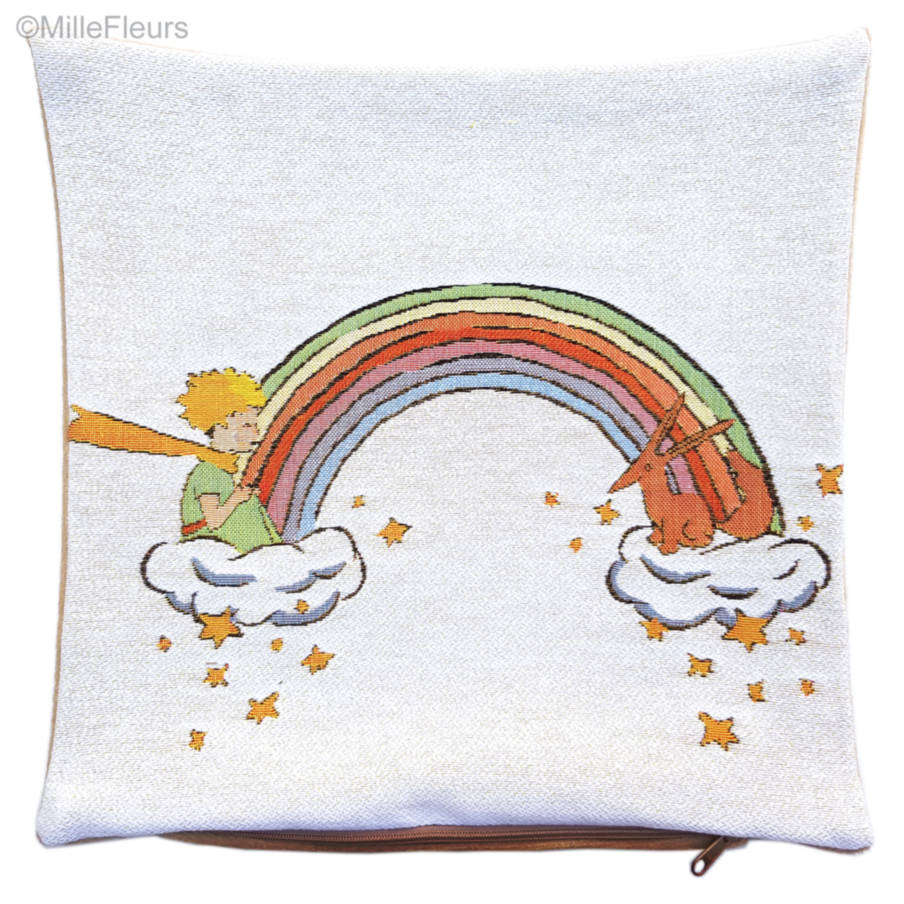 De Kleine Prins met regenboog (Antoine de Saint-Exupéry) Kussenslopen De Kleine Prins - Mille Fleurs Tapestries