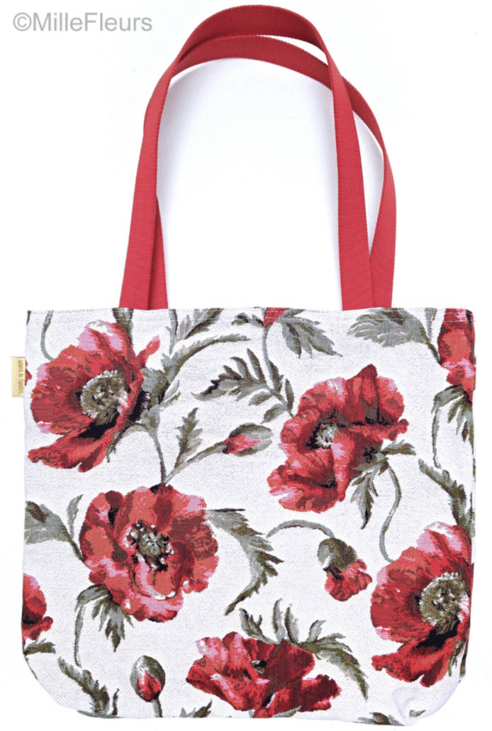 Poppies Tote Bags Flowers - Mille Fleurs Tapestries