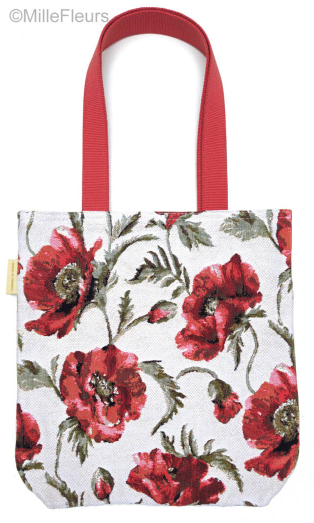Poppies Tote Bags Flowers - Mille Fleurs Tapestries