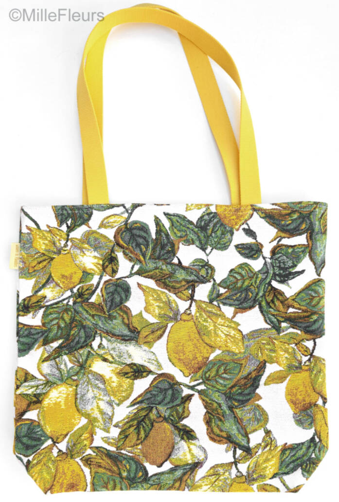 Lemons Tote Bags Flowers - Mille Fleurs Tapestries