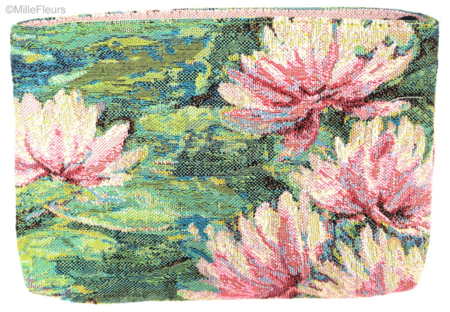 Pink Water Lilies Make-up Bags Zipper Pouches - Mille Fleurs Tapestries