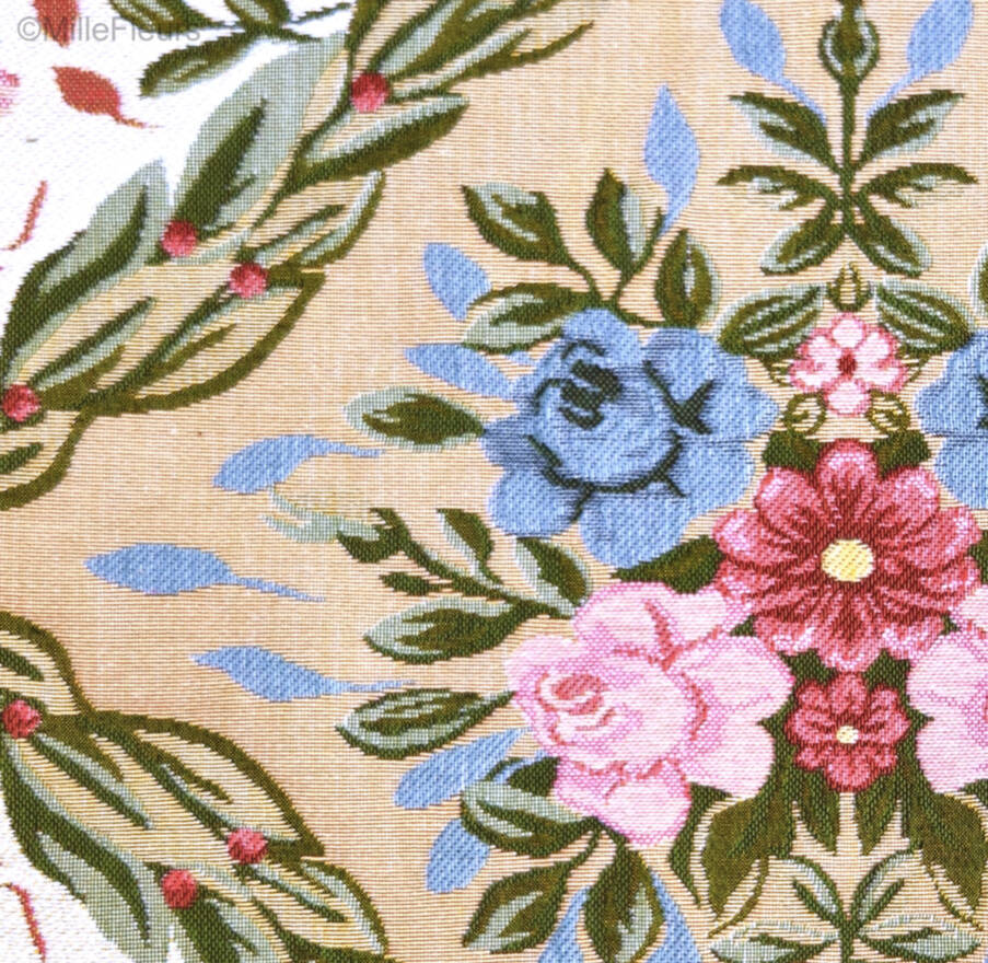 Savonnerie 1, blue Tapestry cushions Classic Flowers - Mille Fleurs Tapestries