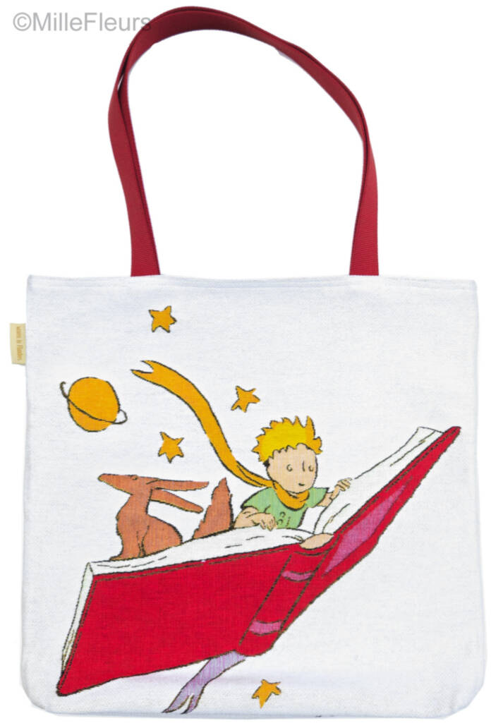 De Kleine Prins op een boek Shoppers De Kleine Prins - Mille Fleurs Tapestries
