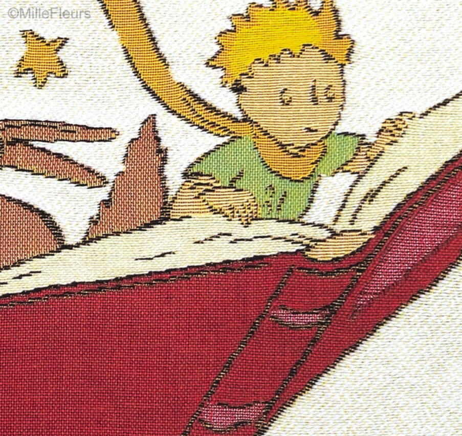 De Kleine Prins op een boek Sierkussens De Kleine Prins - Mille Fleurs Tapestries