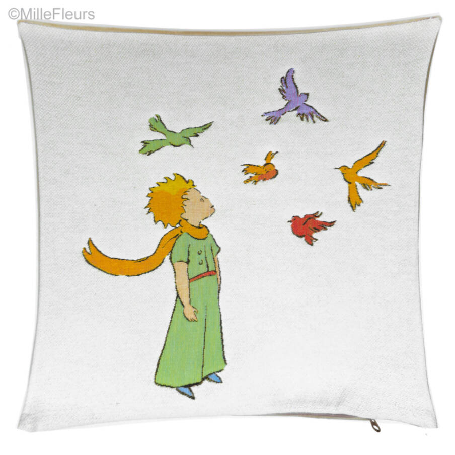 De Kleine Prins met vogels Sierkussens De Kleine Prins - Mille Fleurs Tapestries