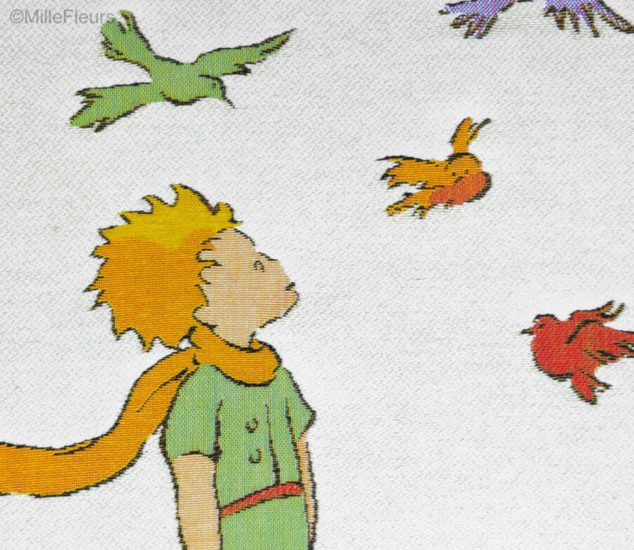 De Kleine Prins met vogels Sierkussens De Kleine Prins - Mille Fleurs Tapestries