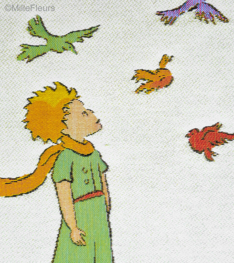 De Kleine Prins met vogels Sierkussens De Kleine Prins - Mille Fleurs Tapestries