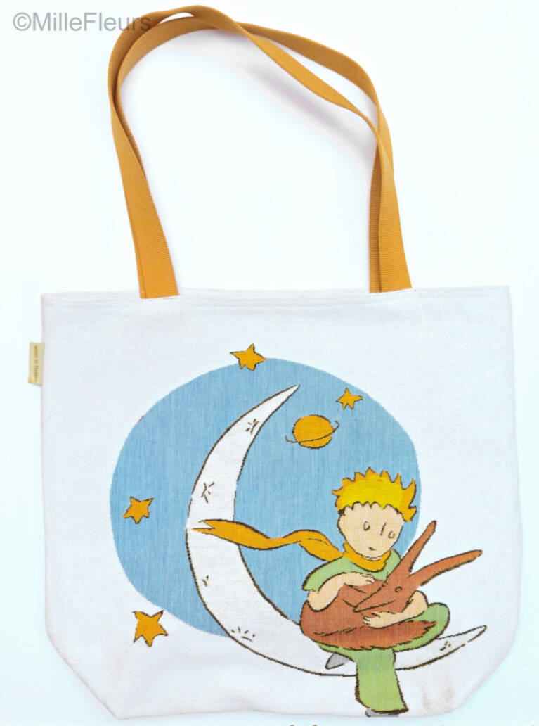 The Little Prince on the moon Tote Bags The Little Prince - Mille Fleurs Tapestries