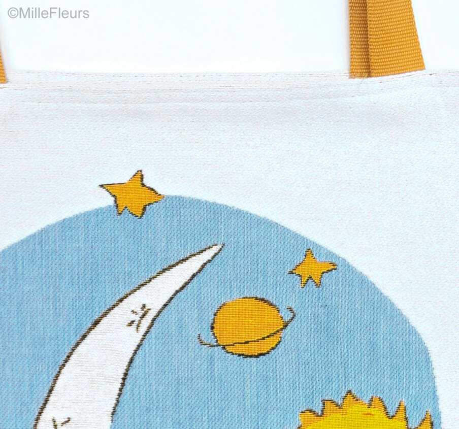 The Little Prince on the moon Tote Bags The Little Prince - Mille Fleurs Tapestries