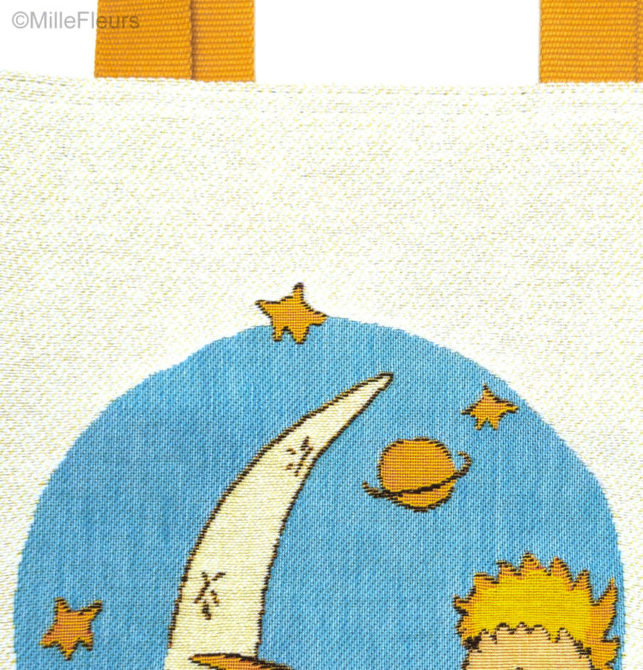 The Little Prince on the moon Tote Bags The Little Prince - Mille Fleurs Tapestries