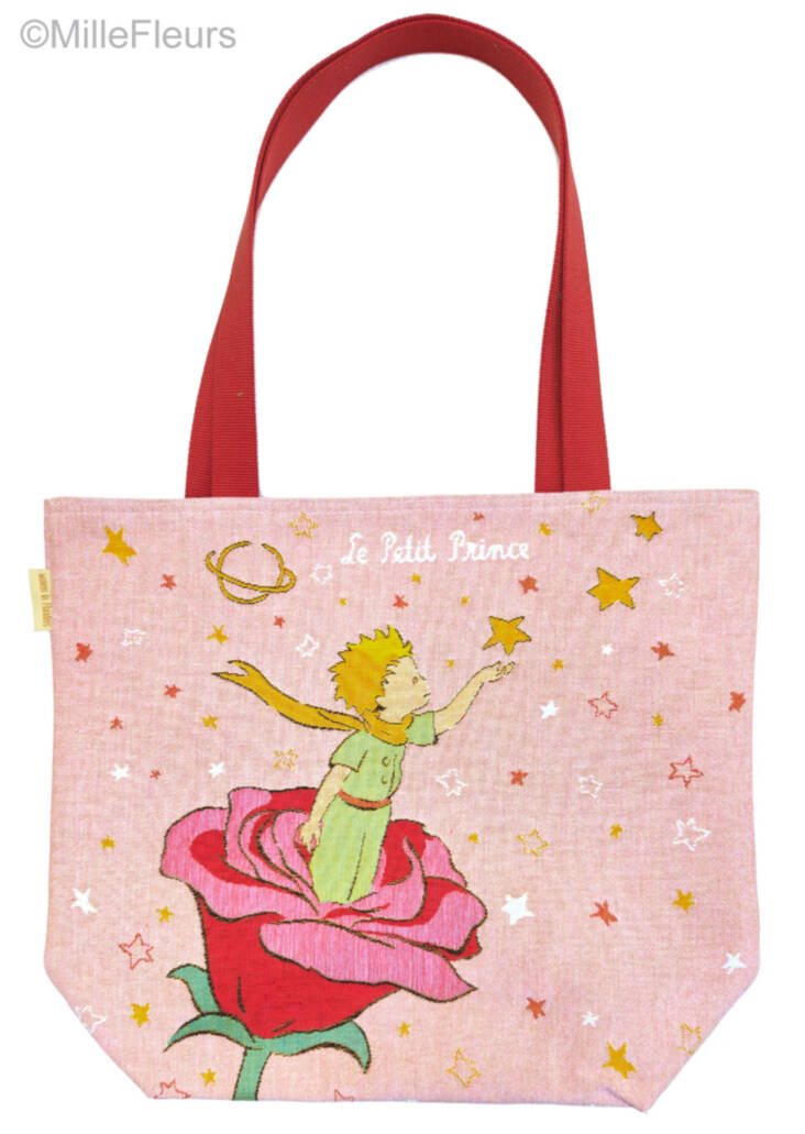 De Kleine Prins op een roos Shoppers De Kleine Prins - Mille Fleurs Tapestries