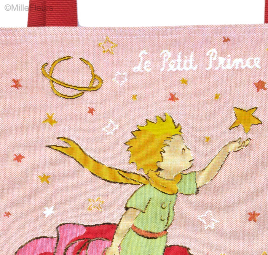 De Kleine Prins op een roos Shoppers De Kleine Prins - Mille Fleurs Tapestries