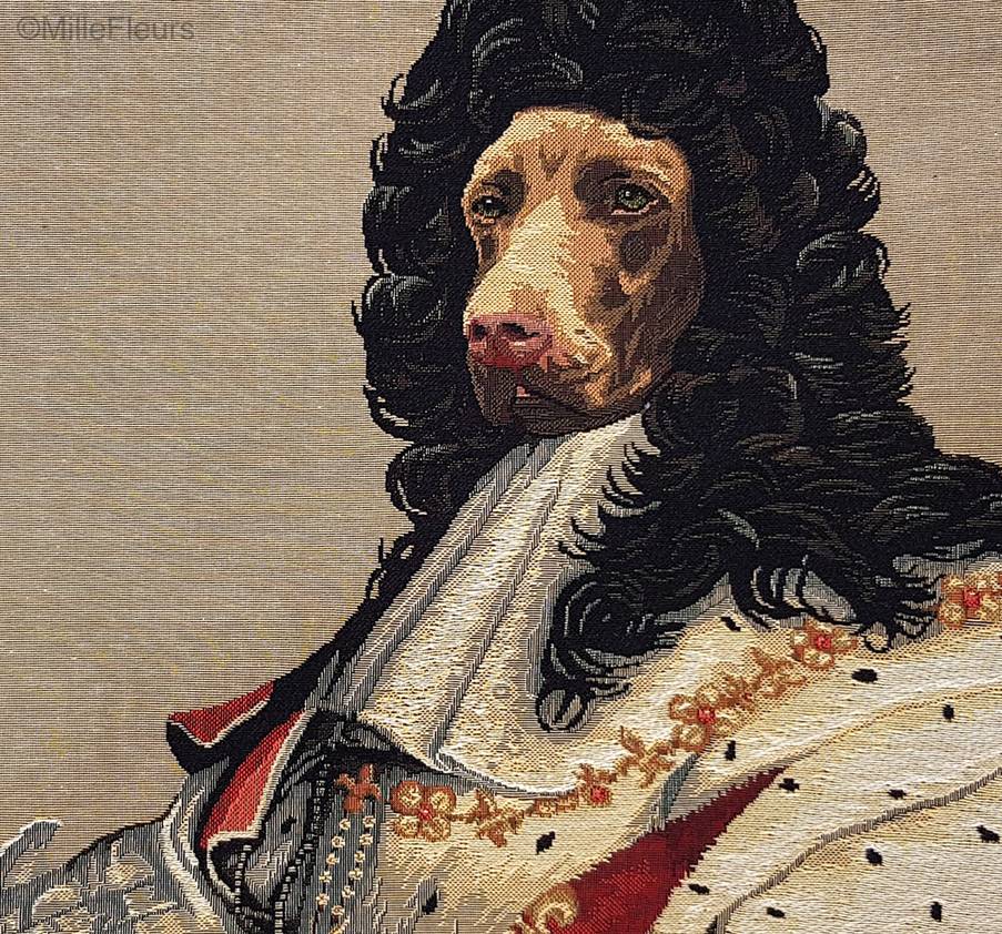 Chien Louis XIV Housses de coussin Chiens - Mille Fleurs Tapestries