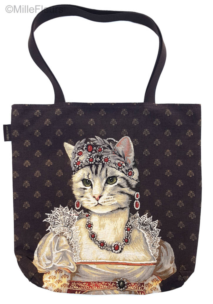 Joséphine met Kroon Shoppers Katten en Honden - Mille Fleurs Tapestries