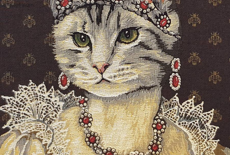 Joséphine avec Couronne Housses de coussin Chats - Mille Fleurs Tapestries