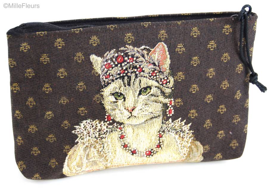 Joséphine with Crown Make-up Bags Zipper Pouches - Mille Fleurs Tapestries