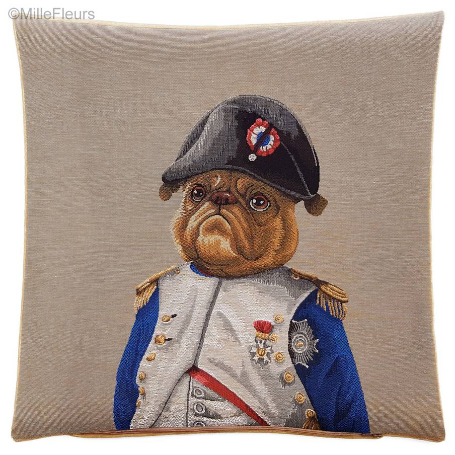 Napoleon Bulldog Housses de coussin Chiens - Mille Fleurs Tapestries