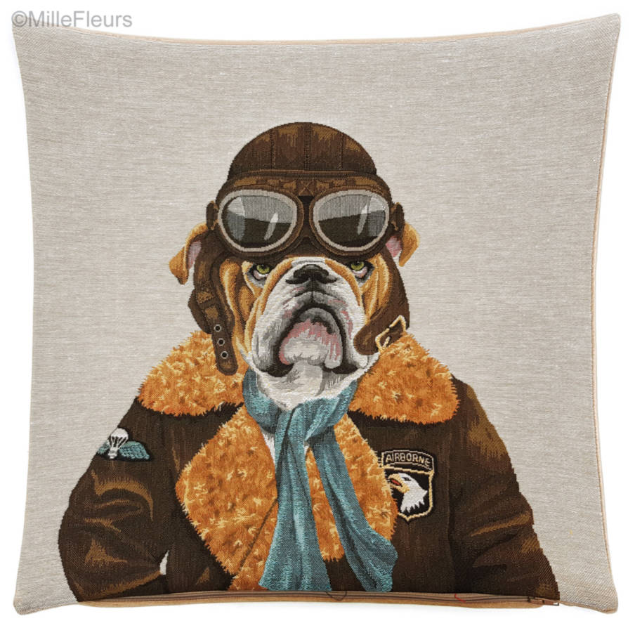 Pilote de Chien Housses de coussin Chiens dans le Trafic - Mille Fleurs Tapestries