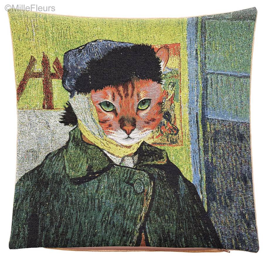Kat Van Gogh Sierkussens Katten - Mille Fleurs Tapestries