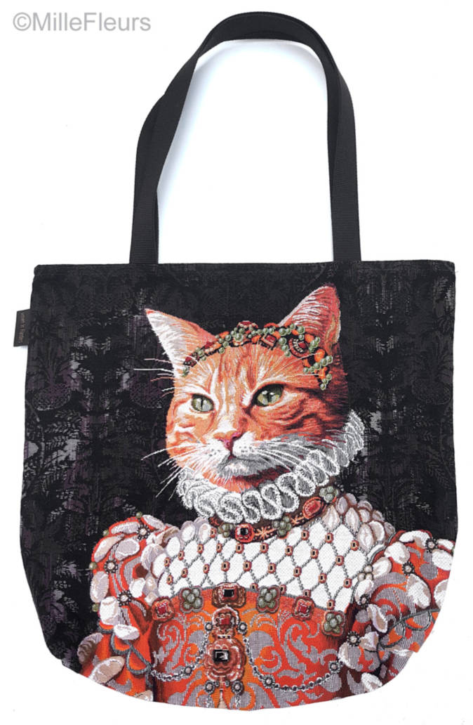 Ginger Cat Sisi Tote Bags Cats - Mille Fleurs Tapestries