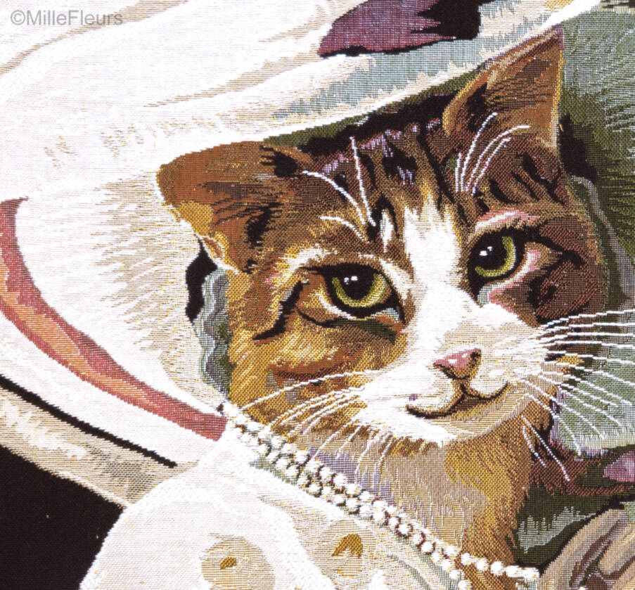 Chat à Chapeau Housses de coussin Chats - Mille Fleurs Tapestries