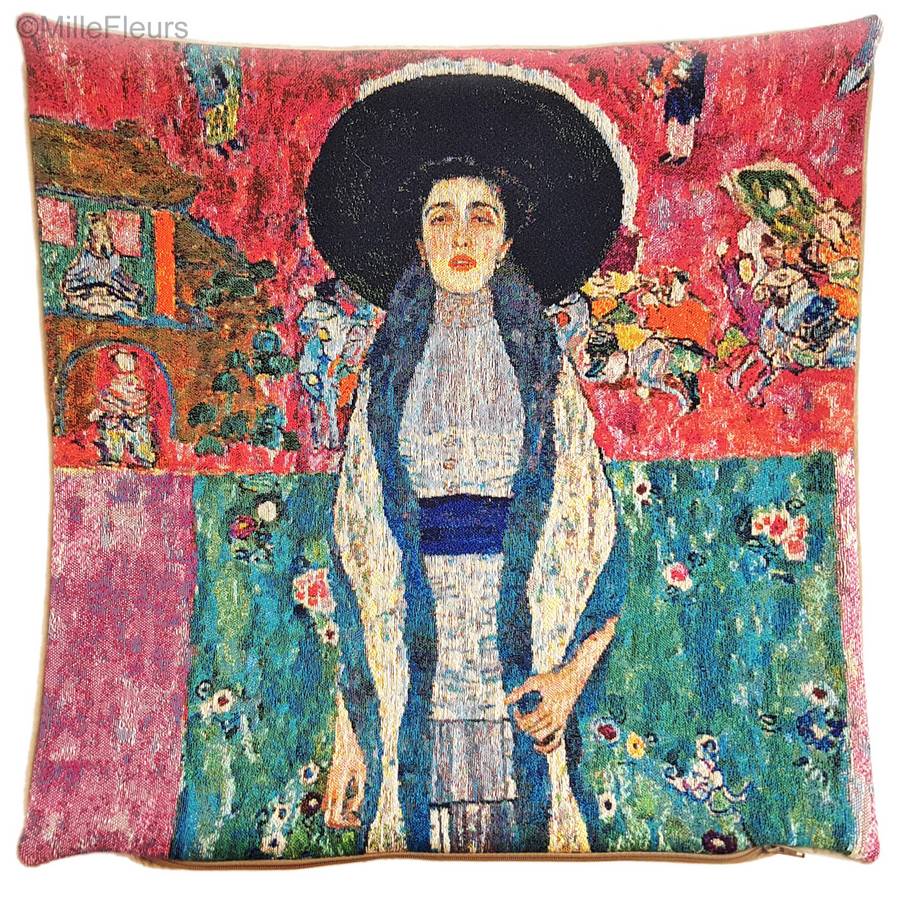 Adèle Bloch Bauer (Klimt) Fundas de cojín Gustav Klimt - Mille Fleurs Tapestries