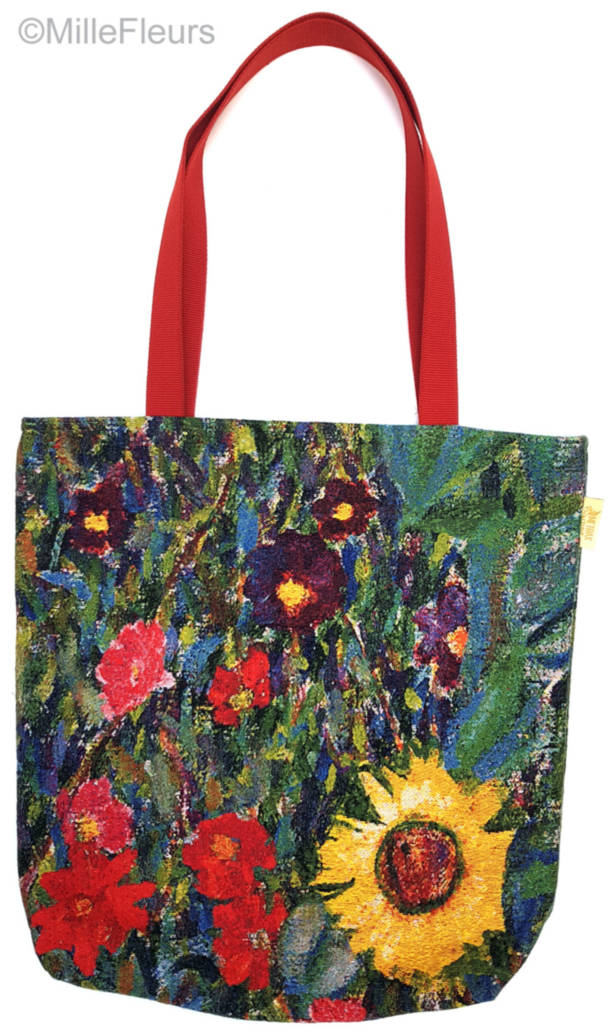 Country Garden (Klimt) Tote Bags Gustav Klimt - Mille Fleurs Tapestries