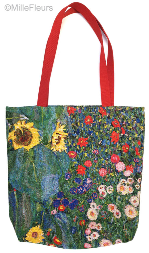 Country Garden (Klimt) Tote Bags Gustav Klimt - Mille Fleurs Tapestries
