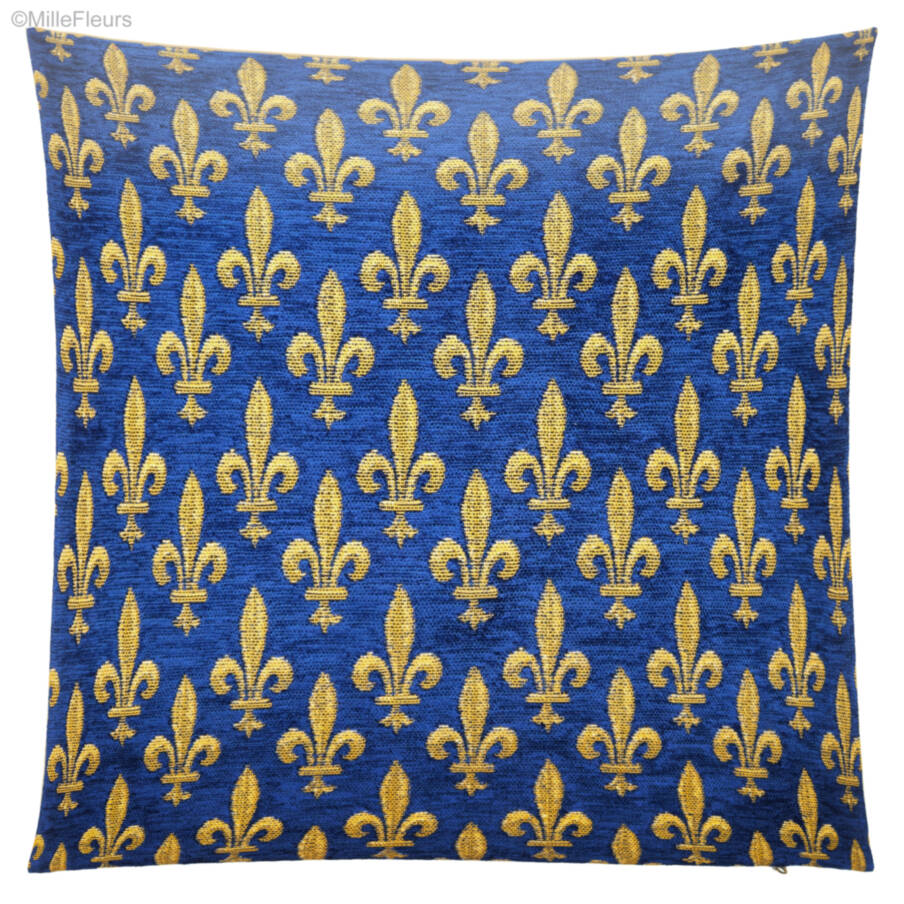 Fleur-de-Lis, blue Tapestry cushions Fleur-de-Lis and Heraldic - Mille Fleurs Tapestries