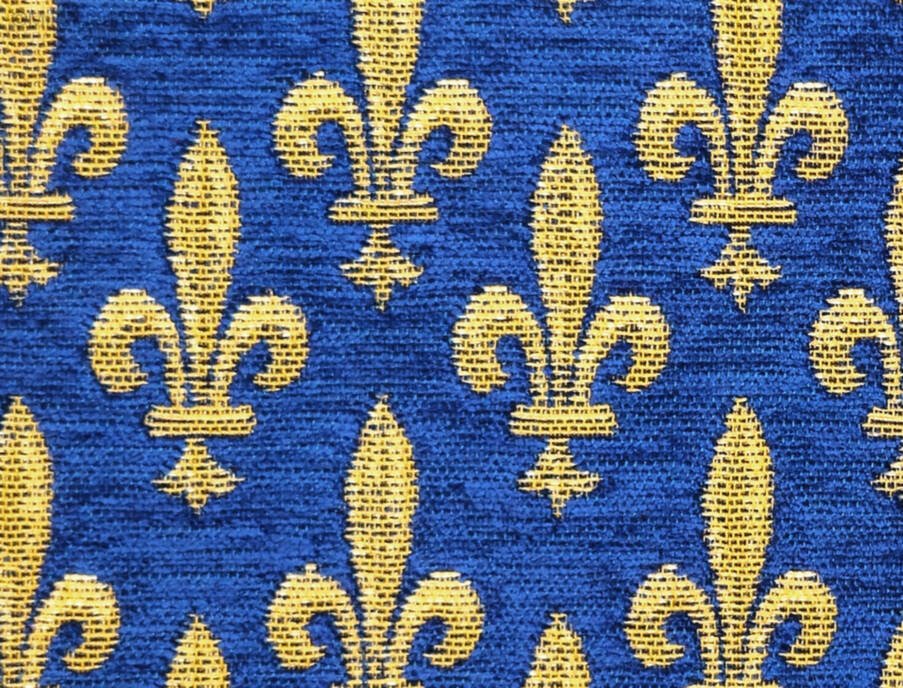 Fleur-de-Lis, blue Tapestry cushions Fleur-de-Lis and Heraldic - Mille Fleurs Tapestries