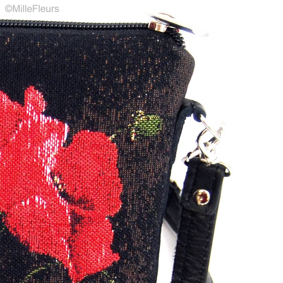 Amapolas, negro Bolsas Amapolas - Mille Fleurs Tapestries