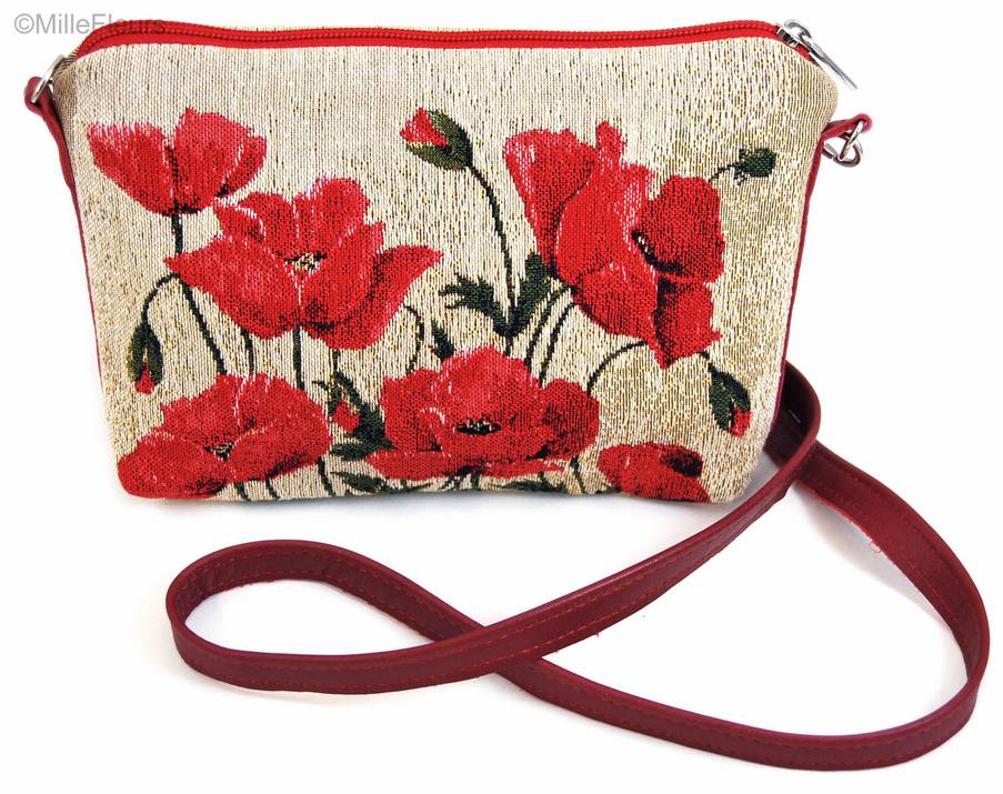 Amapolas, blanco Bolsas Amapolas - Mille Fleurs Tapestries