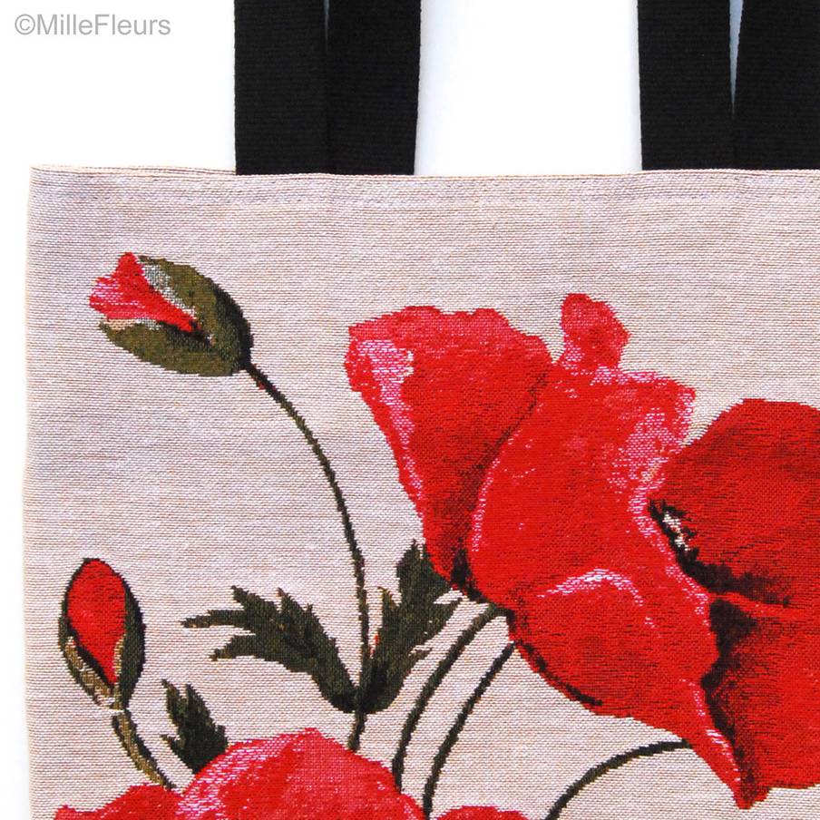 Coquelicots, blanc Shoppers Fleurs - Mille Fleurs Tapestries