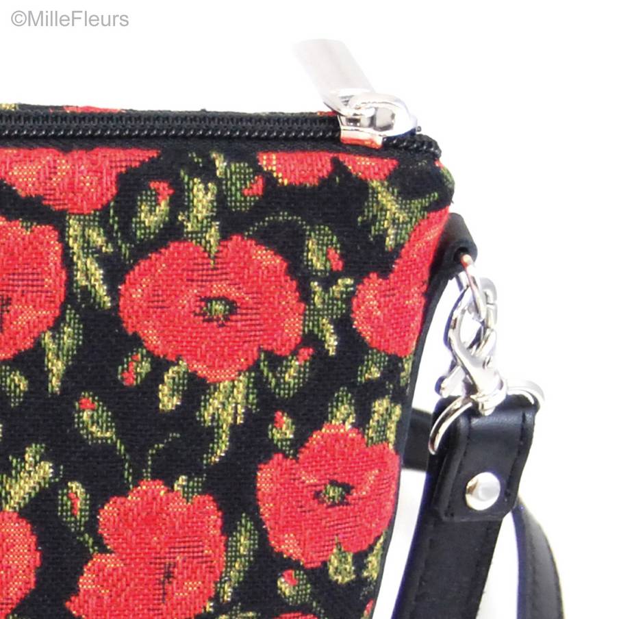 Small poppies on black Bags & purses Poppies - Mille Fleurs Tapestries