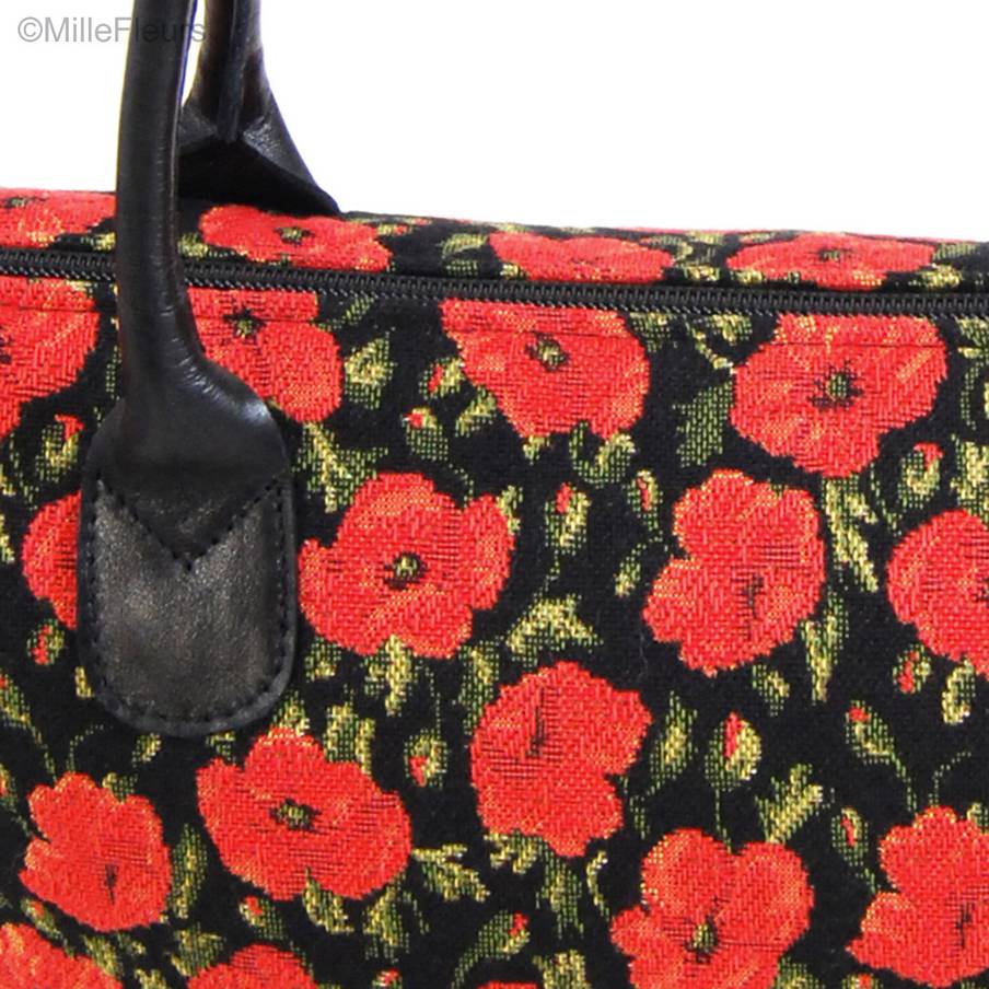 Small poppies on black Bags & purses Poppies - Mille Fleurs Tapestries