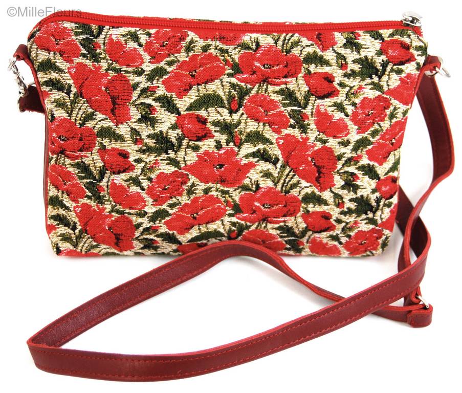 Petits coquelicots sur écru Sacs Coquelicots - Mille Fleurs Tapestries